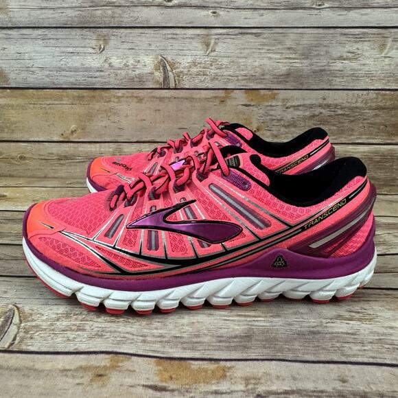 Brooks Womens Transcend Ultimate Ride Shoe Pink Running Sneakers 9.5 - Picture 3 of 11